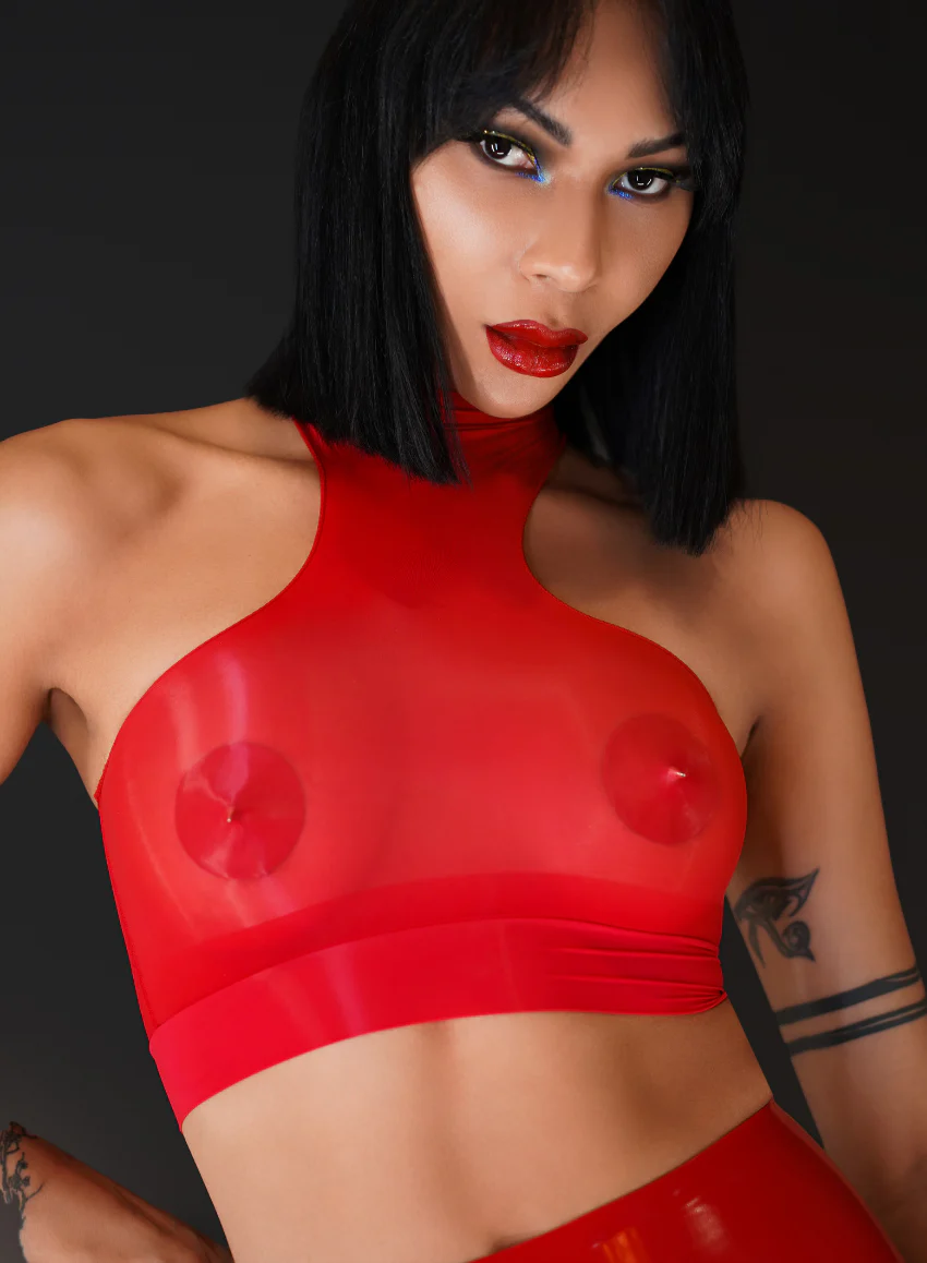 Halo Crop Top - VEX Nylon Edition - READY TO SHIP - Image 6