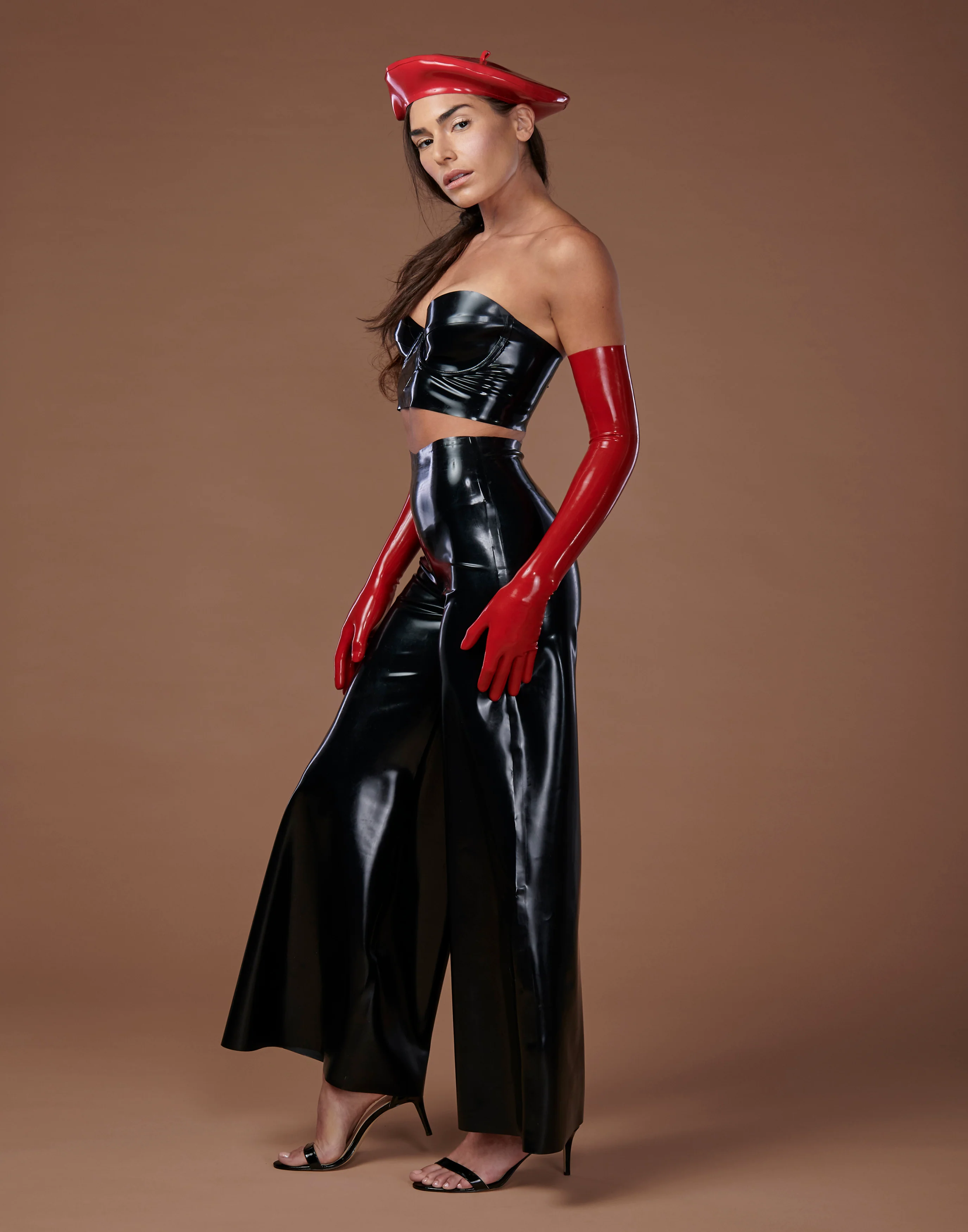 Cherry Blossom Latex Beret READY TO SHIP - Image 3