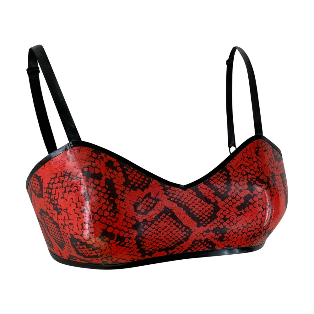 Print Touch Me Bralette Red Snake READY TO SHIP - Image 11